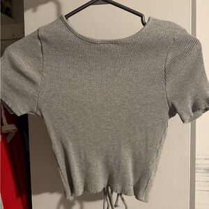 Forever 21 Gray Ribbed Crop Top